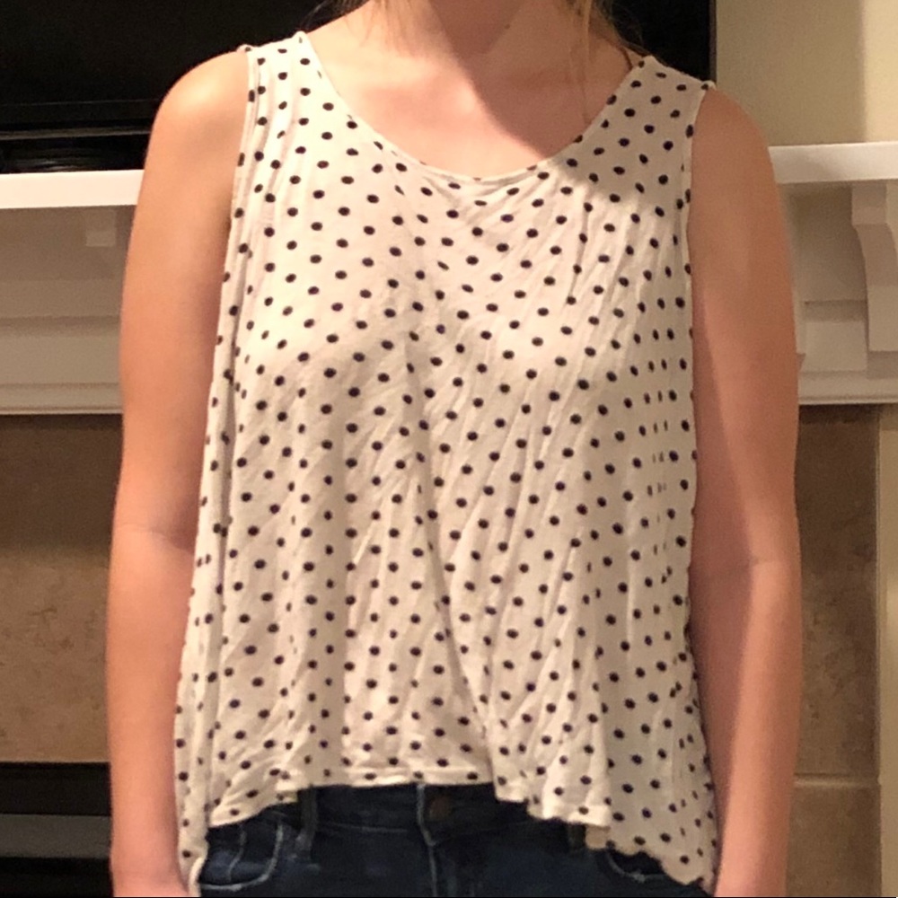 Black polka dot tank top